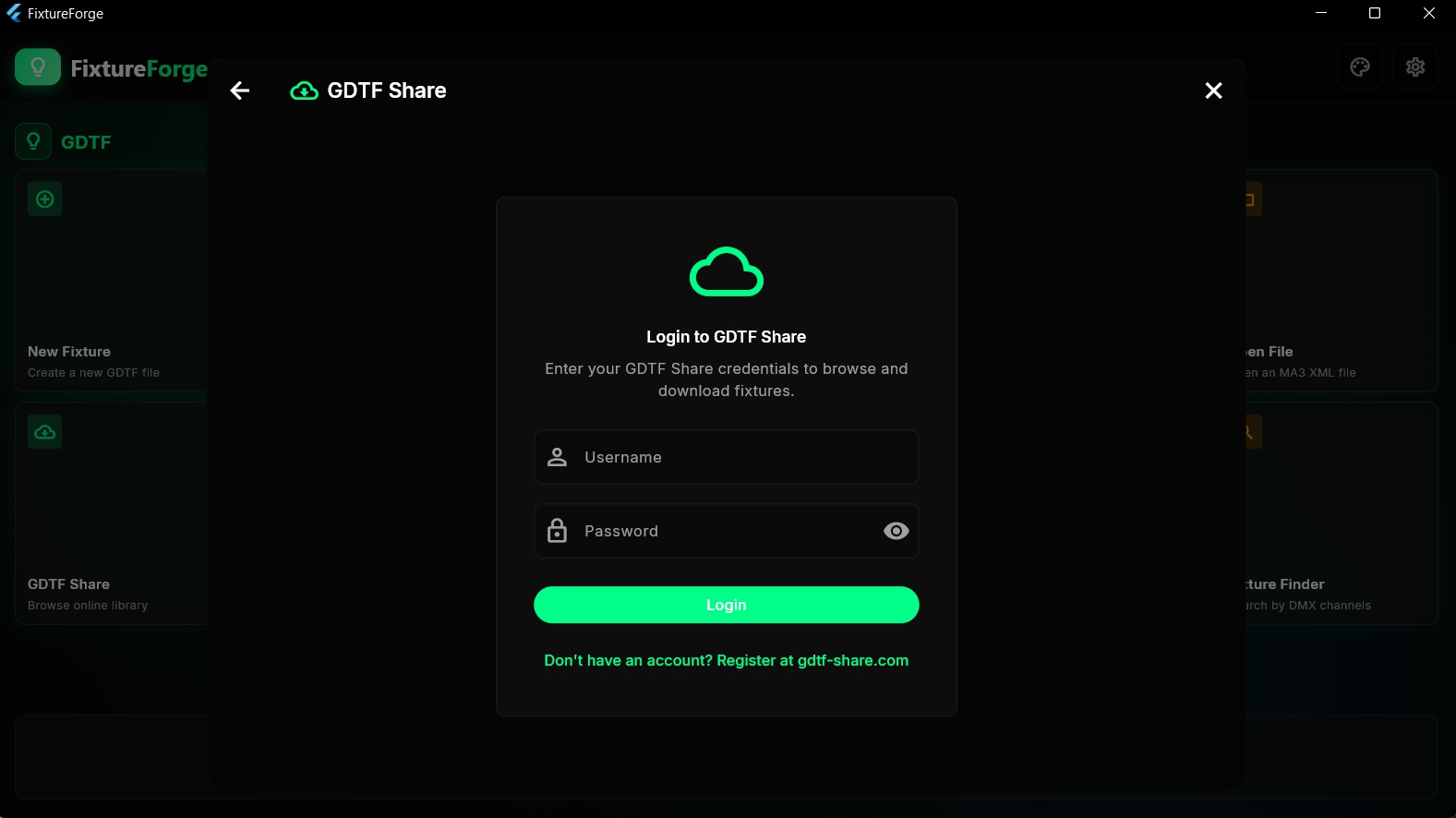 GDTF Share Login