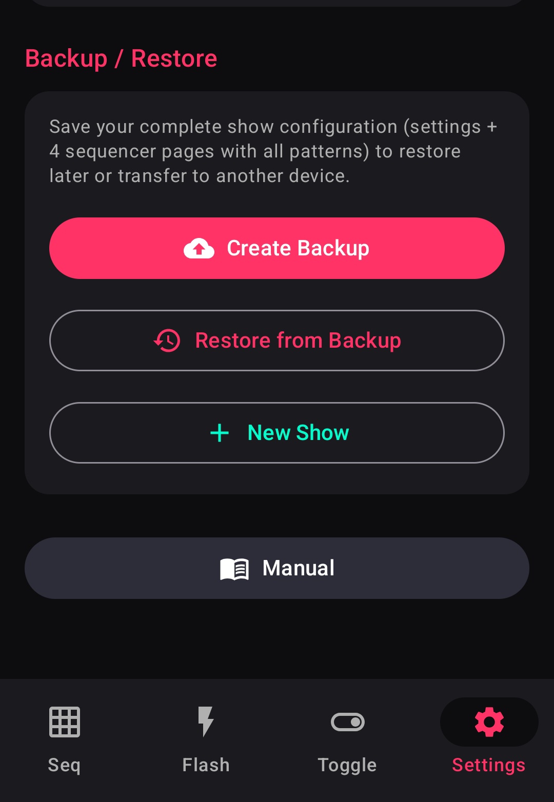 MaPAD Backup & Restore Interface