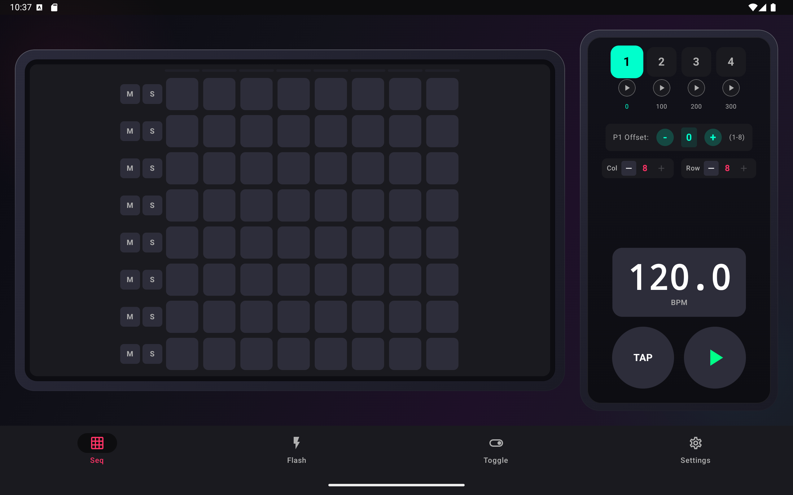 MaPAD Tablet Sequencer - Empty Grid