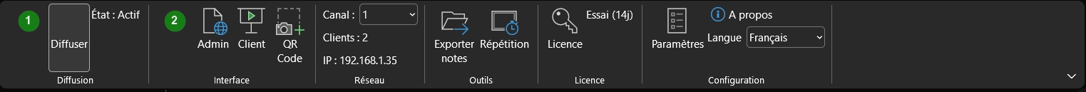 StageNotes Ribbon — FR