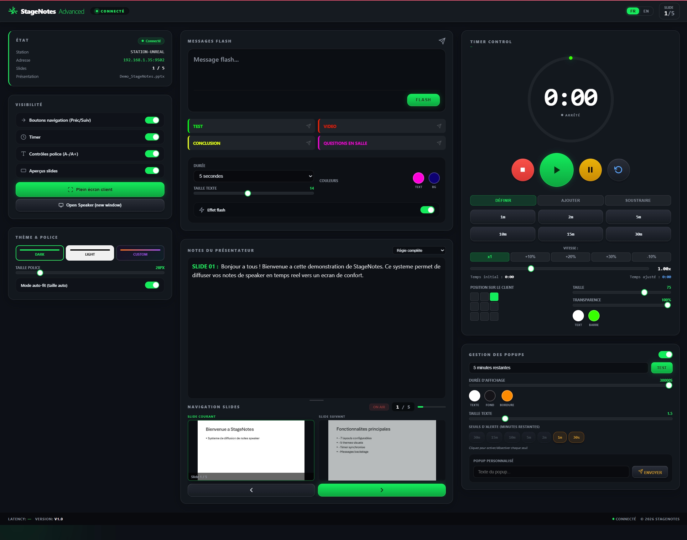 Admin Dashboard — FR