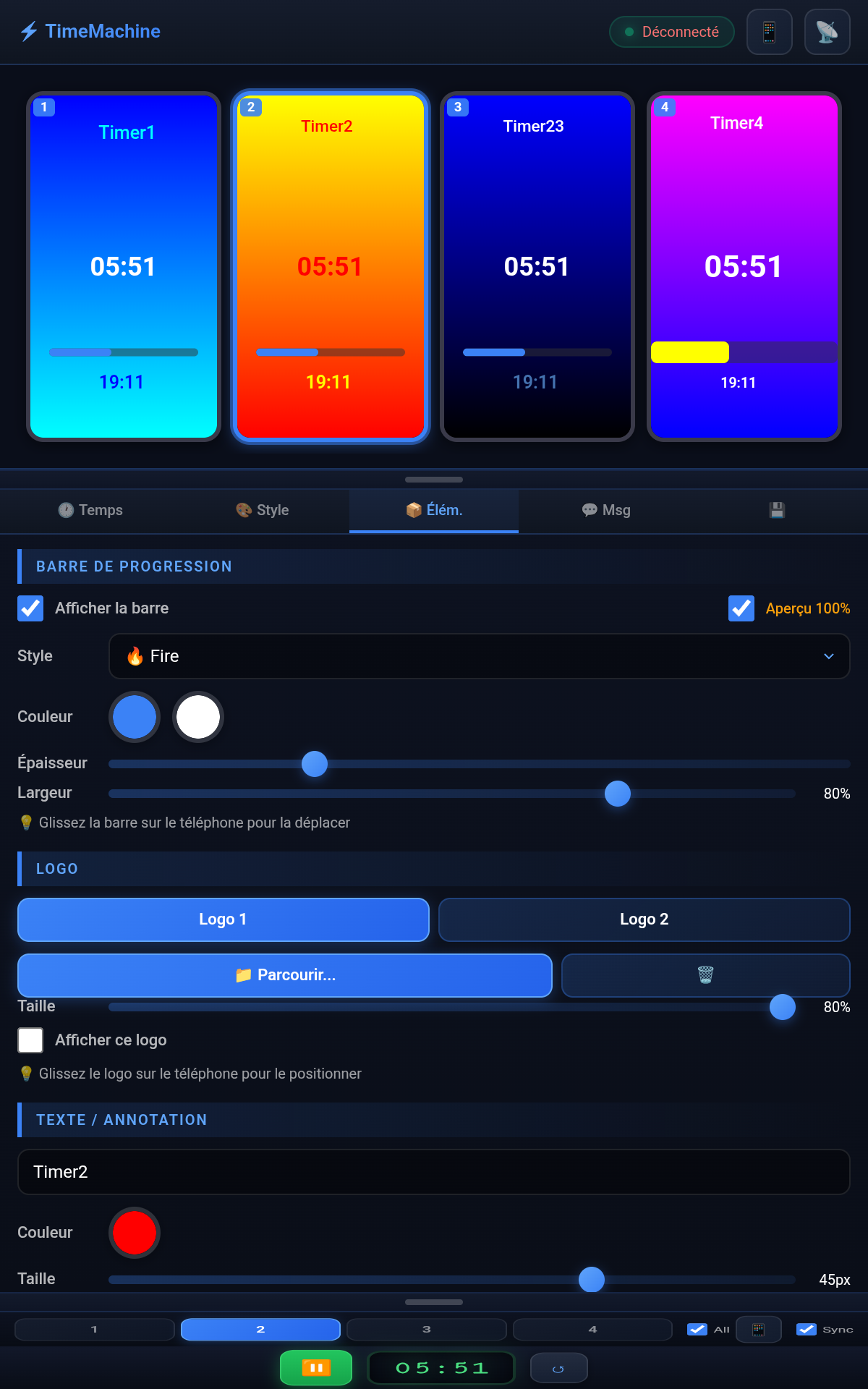 Time Machine Timer Controls